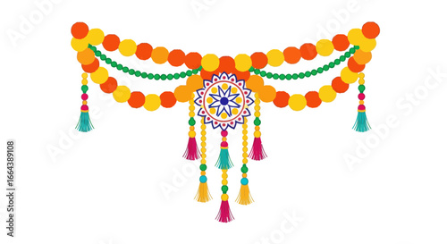 Festive traditional toran design, radiant colors and ethnic celebration design