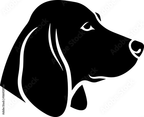 silhouette of dog head with floppy ears.eps