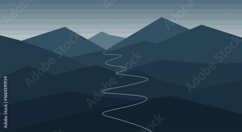 Serene Mountain Road at Dusk