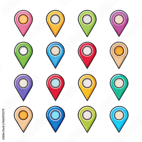 Free Download Colorful map pins isolated on transparent background - GFXLoad