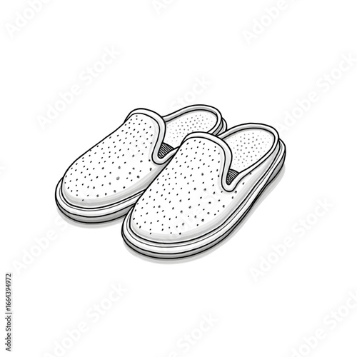 A slippers  illustration vector style coloring page