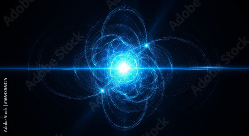 Wallpaper Mural Glowing Blue Energy Core in Futuristic Sci-Fi Void. Torontodigital.ca
