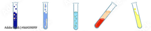 Science Laboratory Test Tube Clipart PNG with Colorful Liquids