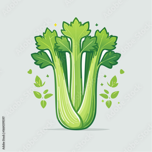 Pixel Art Celery Bunch Illustration