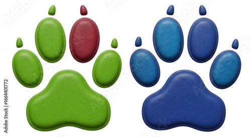 Colorful animal paw prints illustration