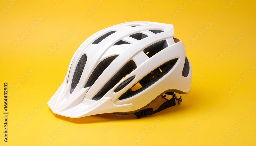 Fototapeta premium bicycle helmet on yellow