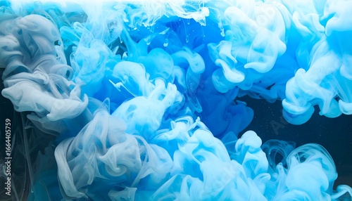 Blue ink swirling calmly deep