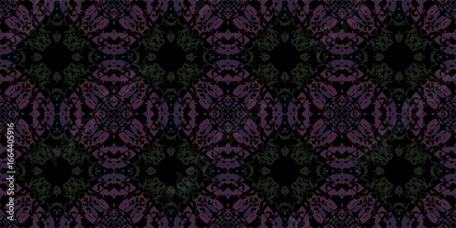 Seamless Ethnic Pattern. Ornamental Background in Black and Purple. Abstract Gothic Motif for Textile. Abstract Mandala Pattern in Deep Tones

. Repeating Ornamental Wallpaper with Tribal Flair
