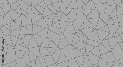 Abstract geometrical gray pattern, irregular polygons and lines create a tessellated surface