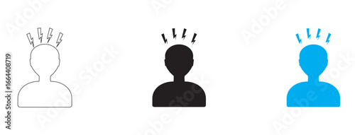 tension icon. flat, simple, black, outline. healthcare and medical icon.