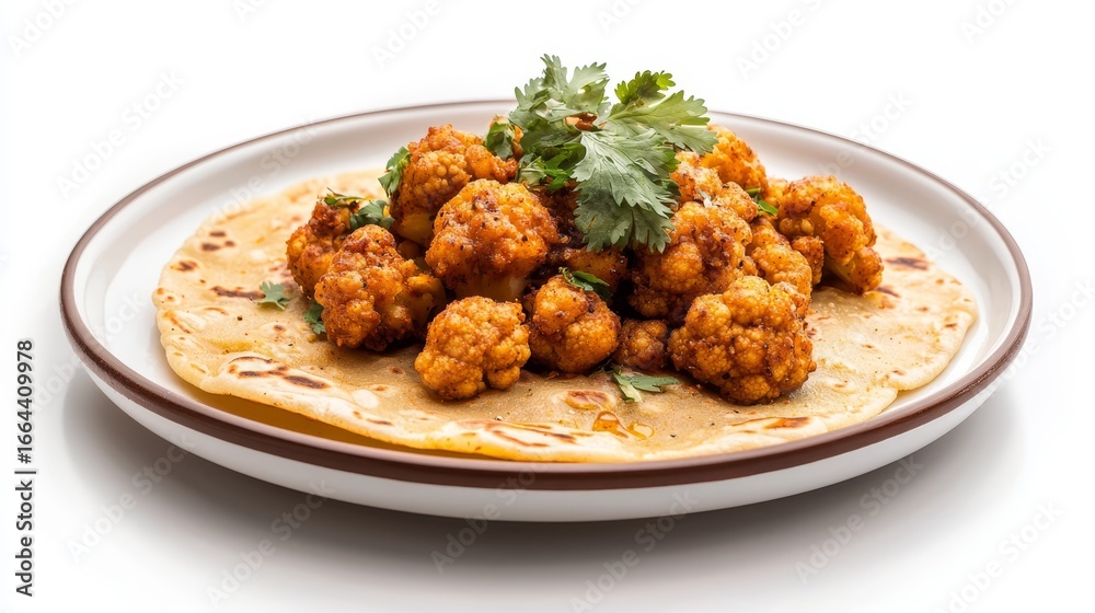 Fototapeta premium Single delicious freshly made taco sits on simple white plate showcasing its savory fillings and fresh ingredients an appetizing example of classic street food cuisine