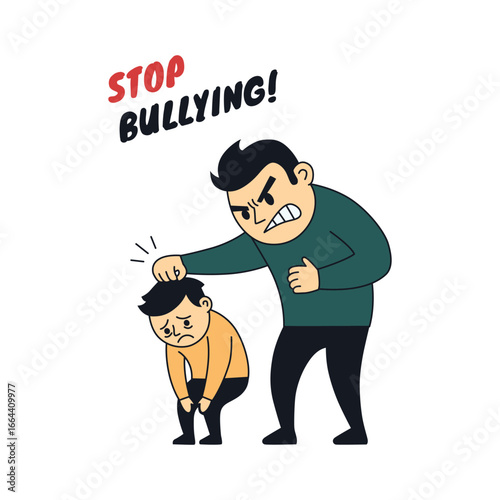 stop bullying vector illustration, bullying vector character