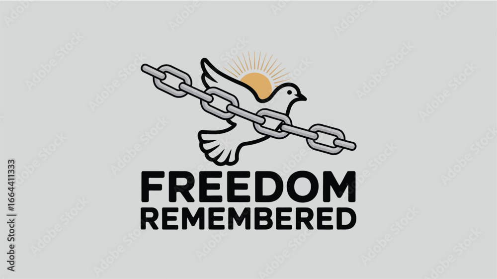 Obraz premium Broken Chains Eagle Sunrise Hope