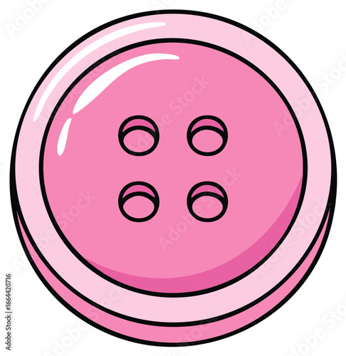 Pink Sewing Button with Four Holes