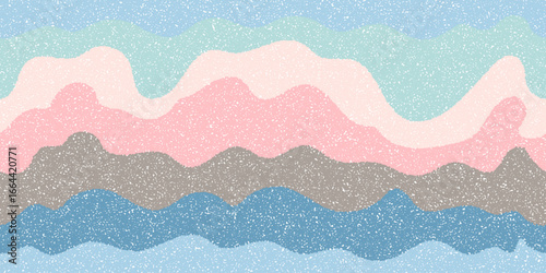 Baby fashion wavy seamless pattern. Curve lines textured background. Marine waves fluid childish textile print. Irregular seamless ornament. Modern print for fabric, textiles, wrapping paper