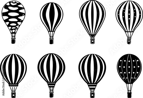 "Vintage Hot Air Balloon Silhouettes Collection"