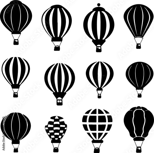 "Vintage Hot Air Balloon Silhouettes Collection"