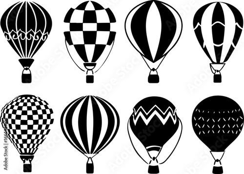 "Vintage Hot Air Balloon Silhouettes Collection"