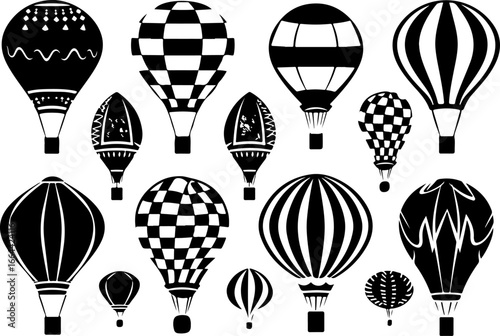 "Vintage Hot Air Balloon Silhouettes Collection"