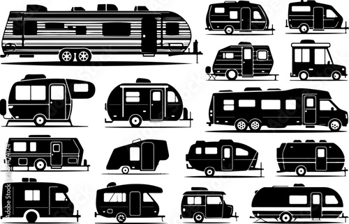 "Stylized Set of Modern Boats and Yachts Vector Illustration"