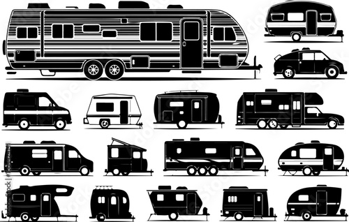"Stylized Set of Modern Boats and Yachts Vector Illustration"