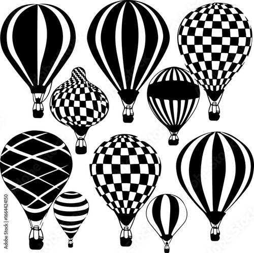 "Vintage Hot Air Balloon Silhouettes Collection"