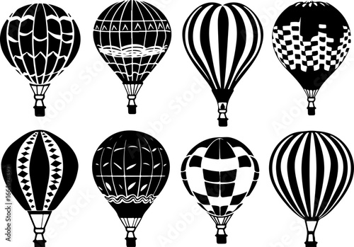 "Vintage Hot Air Balloon Silhouettes Collection"