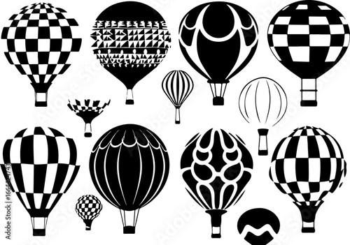 "Vintage Hot Air Balloon Silhouettes Collection"