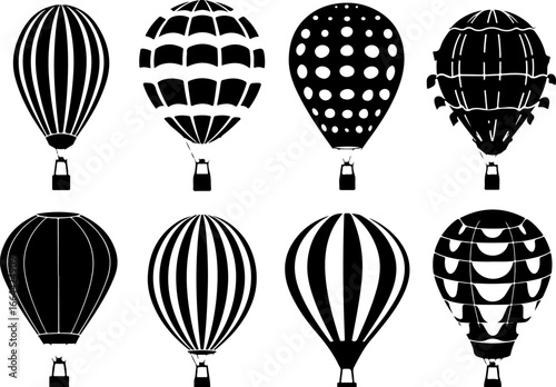 "Vintage Hot Air Balloon Silhouettes Collection"
