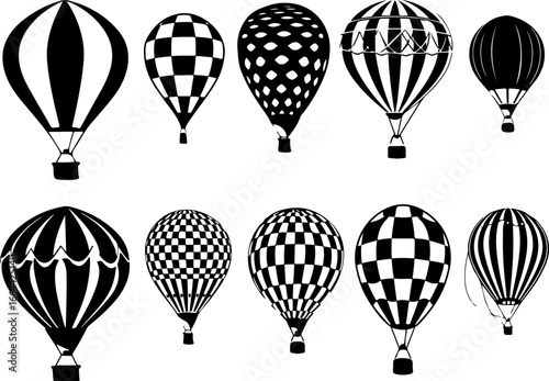 "Vintage Hot Air Balloon Silhouettes Collection"