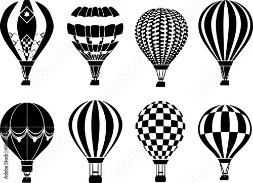 "Vintage Hot Air Balloon Silhouettes Collection"