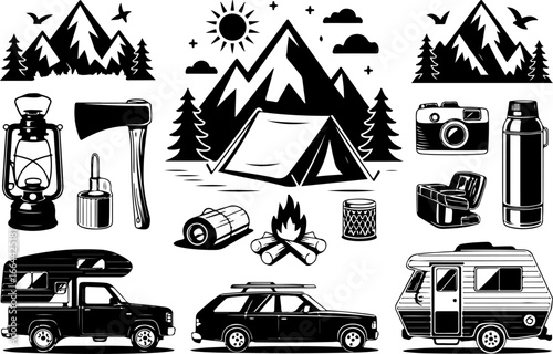 "Stylized Set of Modern Boats and Yachts Vector Illustration"