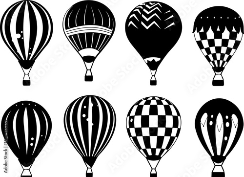 "Vintage Hot Air Balloon Silhouettes Collection"
