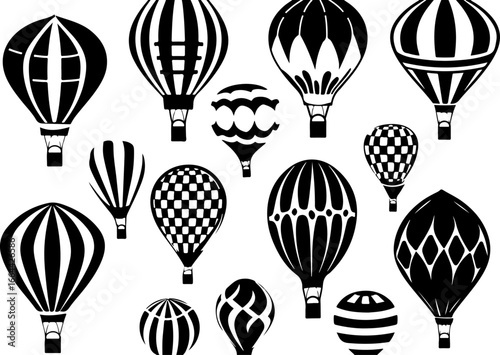 "Vintage Hot Air Balloon Silhouettes Collection"