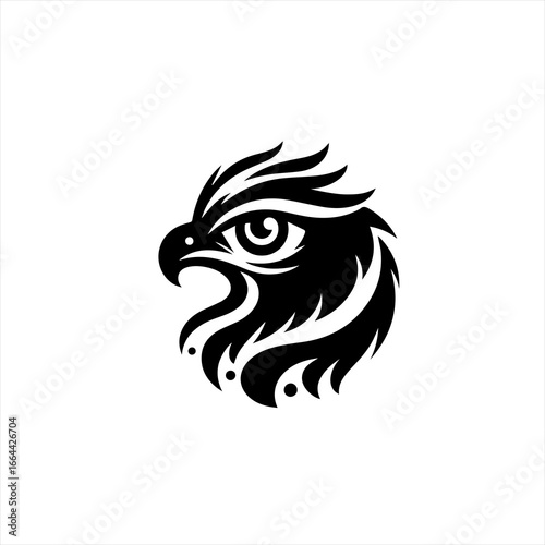 Wallpaper Mural Stylized black eagle head emblem with sharp detail Torontodigital.ca
