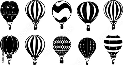 "Vintage Hot Air Balloon Silhouettes Collection"