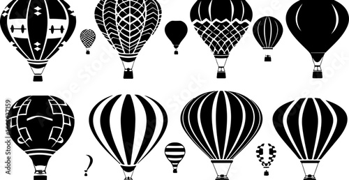"Vintage Hot Air Balloon Silhouettes Collection"
