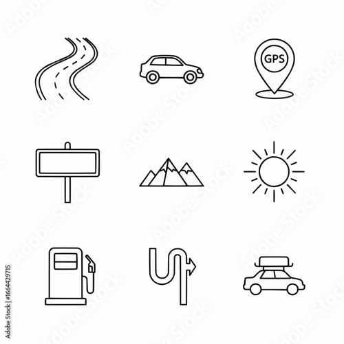 Road Trip and Driving Icons