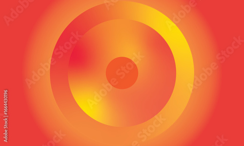 Gold-colored compact discs and orange spheres with a circular abstract background
