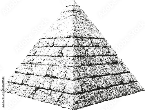 Stipple Illustration of a Single Pyramid