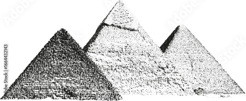 Stipple Illustration of the Great Pyramids of Giza