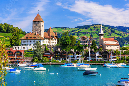 Wallpaper Mural Spiez, Switzerland. Spiez castle by Thun lake in the Berner Oberland. Torontodigital.ca