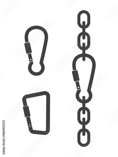 carabiner clip equipment icon