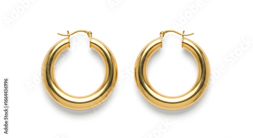 Thick Gold Hoop Earrings, Simple and Elegant Design.