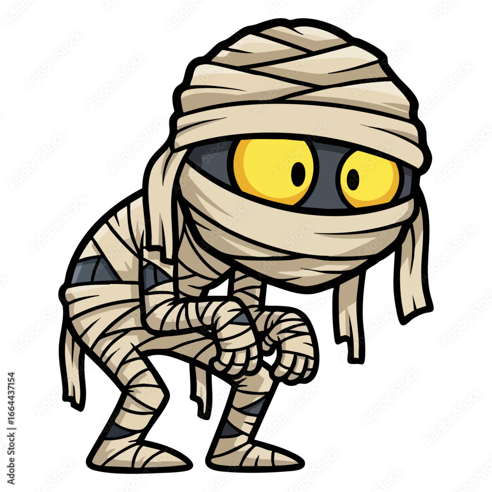 Naklejka premium Egyptian mummy flat illustration, cartoon illustration
