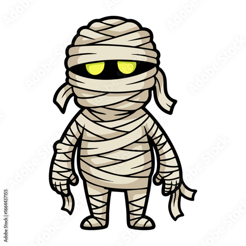 Egyptian mummy flat illustration, cartoon illustration