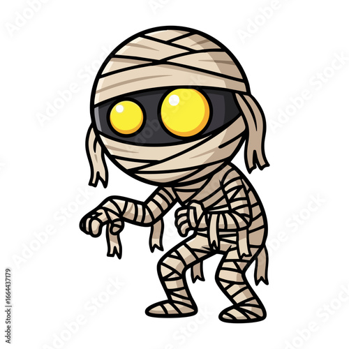 Egyptian mummy flat illustration, cartoon illustration