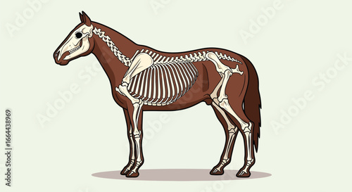 Anatomy of a Horse: Skeletal Structure Illustration