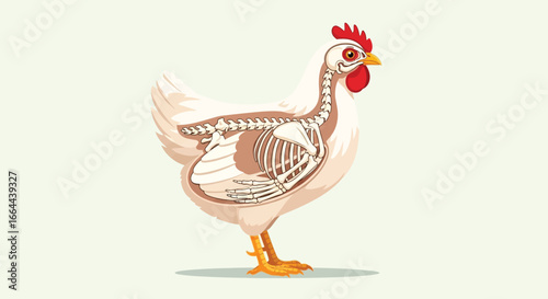 Anatomy of a Chicken: Skeletal Structure Illustration