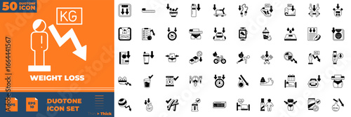 Collection of Weight Loss Duotone icons